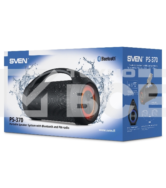Колонки Sven 370 2.0 чёрные  (2x2W, USB, RGB подсветка)
