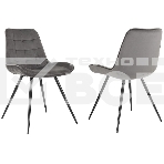 Стул для дома Бюрократ CH-K2_2 комплект 2 шт т.серый Holland 18 металл черный на ножках (CH-K2_1/HL18_2), фото 1