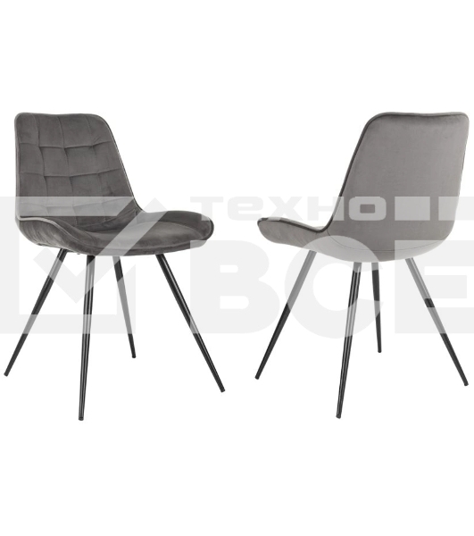 Стул для дома Бюрократ CH-K2_2 комплект 2 шт т.серый Holland 18 металл черный на ножках (CH-K2_1/HL18_2)