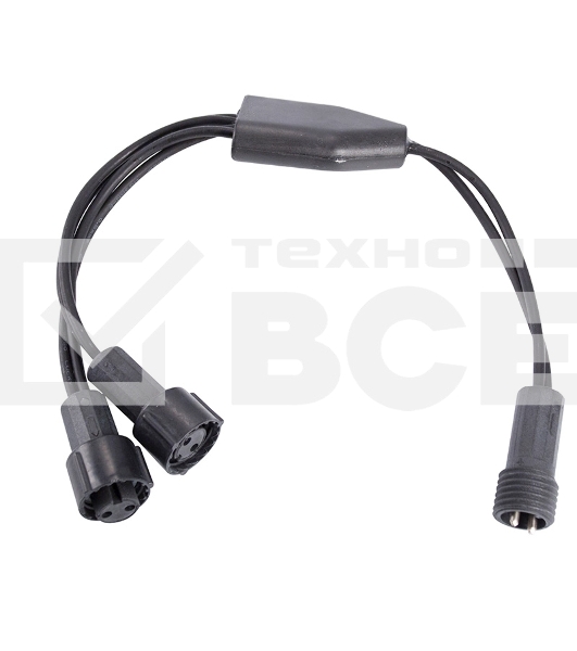 Разветвитель-Y Neon-night (шнур) для уличных гирлянд (1 вход, 2 выхода) черный ПВХ