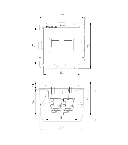 Розетка двойная Werkel Ethernet RJ-45 (айвори матовый) W1181162