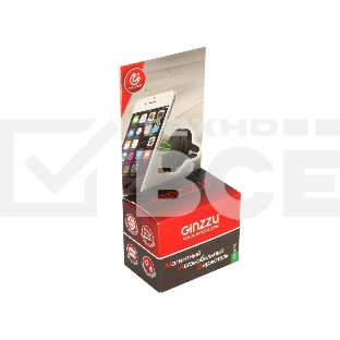 Автомобильный держатель Ginzzu GH-381M в вентиляционную решетку, универсальный, магнитный, черный