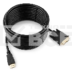 Кабель HDMI-DVI Cablexpert CC-HDMI-DVI-7.5MC, 19M/19M, single link, медь, позол.разъемы, экран, 7.5м, черный, пакет, фото5