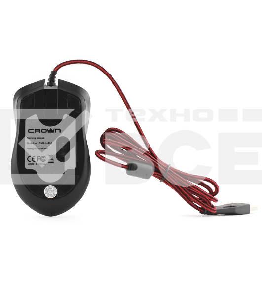 Мышь проводная Crown Gaming CMXG-804 черный, 2000 dpi, USB, кнопки - 9