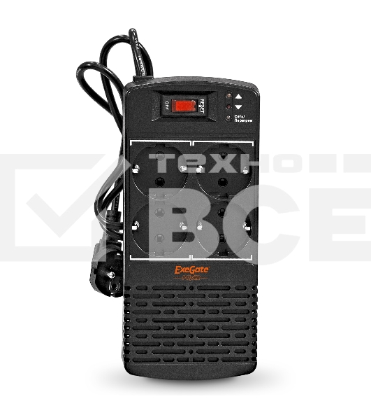 Стабилизатор ExeGate Power AD5000-1000 (1000VA/500W, диапазон 150...280В, 4 евророзетки)