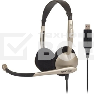 Наушники с микрофоном Koss CS100-USB черный/золотистый 2.4м накладные USB оголовье (15116376)
