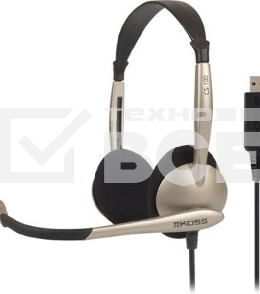 Наушники с микрофоном Koss CS100-USB черный/золотистый 2.4м накладные USB оголовье (15116376)