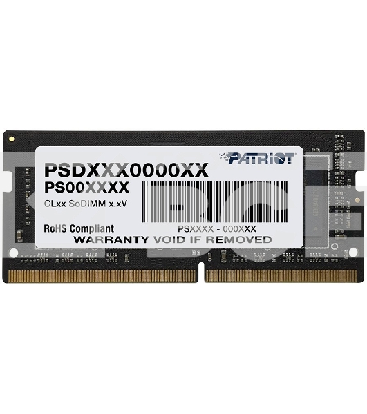 Оперативная память Patriot Signature, DDR4, 8GB (1x8 GB), 3200 MHz, CL22, SO-DIMM