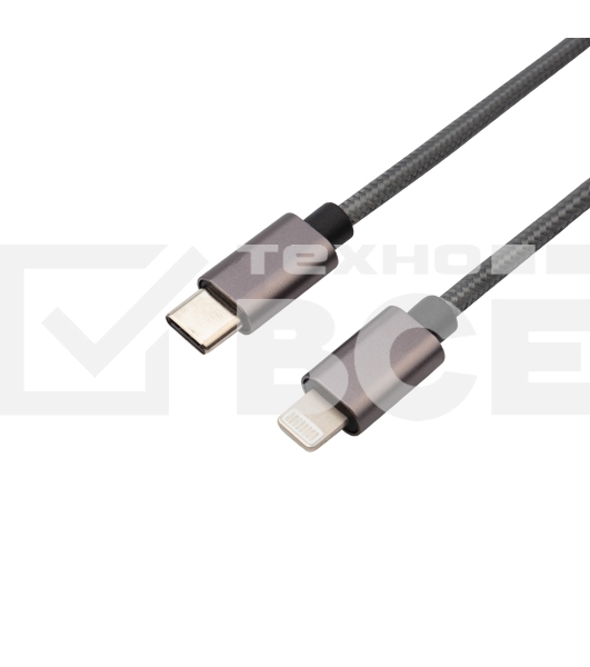 Кабель Rexant Type-C-Lightning PD, 1 м, графит, нейлон