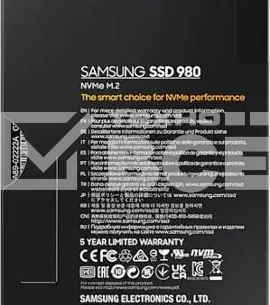 Накопитель SSD Samsung 980, 250GB, PCIe 3.0 x4, M.2 2280, NVMe, R/W 2900/1300
