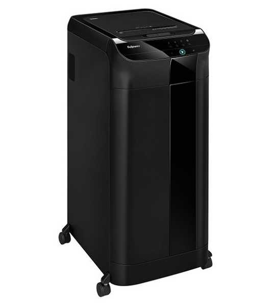 Шредер Fellowes AutoMax 600M черный (секр.P-5)/фрагменты/600лист./83лтр./скрепки/скобы/пл.карты