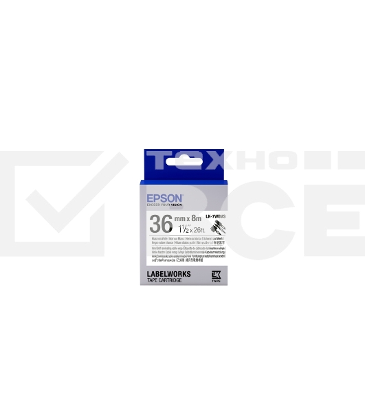 Картридж ленточный EPSON LK-7WBVS (C53S657014) черный на белом (36 мм 8 м) для LabelWorks LW-900P LW-900