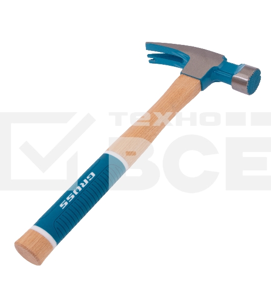Молоток-гвоздодер Gross AMERICAN HICKORY 680 г, угол 75, магнит, обрезиненная рукоятка
