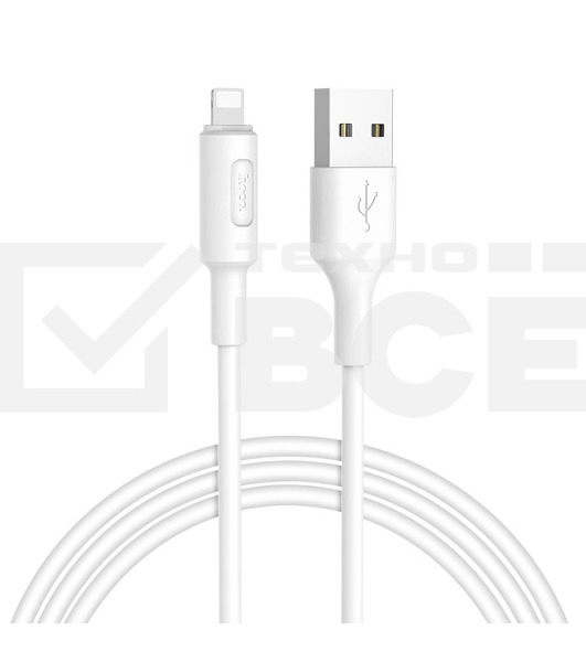 Кабель USB HOCO X25 Soarer для Lightning, 2А, длина 1 м, белый