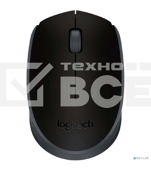 Мышь беспроводная Logitech M171 черный/серый, 1000 dpi, радиоканал, USB, кнопки - 3