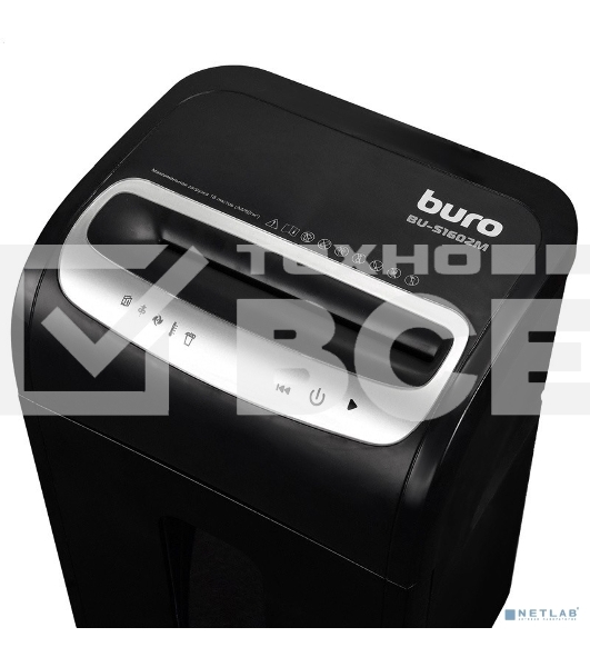 Шредер Buro Office BU-S1602M (секр.P-5)/фрагменты/16лист./30лтр./пл.карты/CD
