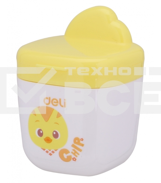 Точилка для карандашей ручная Deli ER01300 1 отверстие пластик ассорти дисплей