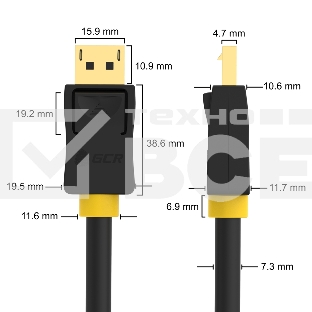 Кабель GCR PROF 1.5m DisplayPort v1.4, 8K 60Hz, 4K 165Hz, черный, ферритовые кольца