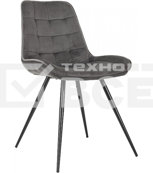 Стул для дома Бюрократ CH-K2_2 комплект 2 шт т.серый Holland 18 металл черный на ножках (CH-K2_1/HL18_2)