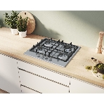 Газовая варочная панель Bosch PGH6B5K90R Serie 4, 60см, нержавеющая сталь, 4 конфорки,1 WOK-конфорка c 2 контурами пламени, составные чугунные решетки, газ-контроль, автоматический электроподжиг, сделано в Испании, фото4