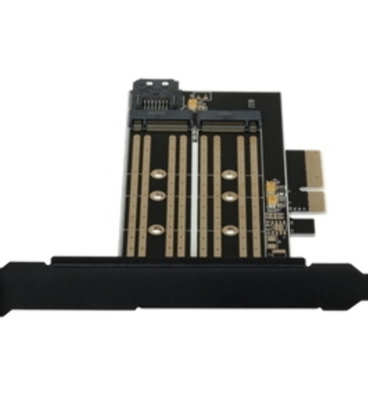 Адаптер Gembird для двух SSD M.2 (NVMe+SATA) в разъем PCI-e MF-PCIE-NVME-SATA, коробка