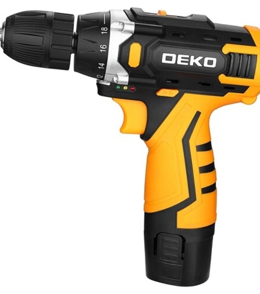 Дрель-шуруповерт Deko DKCD12V, 12 В, 1,5 Ач, 32 Нм, щеточный