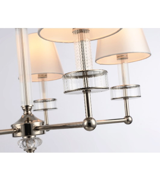 Люстра Ambrella light LH71001/5 BN/WH никель/белый E14*5 max 40W D670*1130