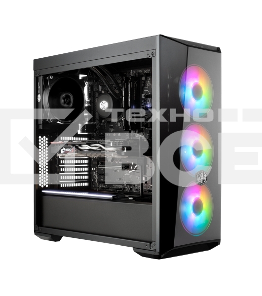 Корпус без блока питания Cooler Master MasterBox 5 Lite RGB, USB 3.0 x 2, 1xFan, 3x120mm ARGB Fan, Black, Splitter cable + Controller, ATX, w/o PSU