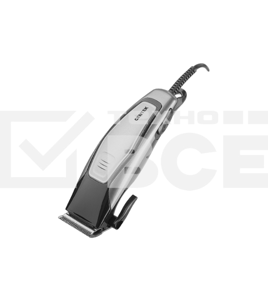 Машинка для стрижки волос Centek CT-2102 (черный/серый) 12 Вт, высококач.сталь, эргоном. дизайн, 4 насадки