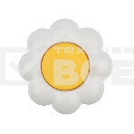 Выключатель одноклавишный KRANZ HAPPY Ромашка скрытой установки, желтый/белый, фото 1