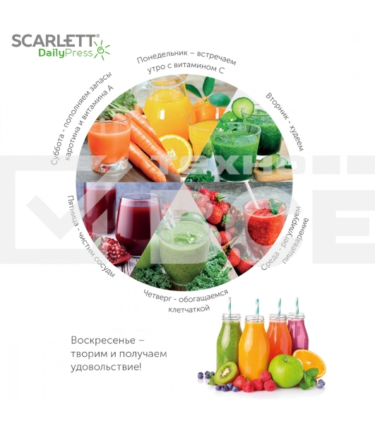 Соковыжималка шнековая Scarlett SC-JE50S59 белый