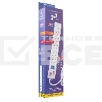 Сетевой фильтр Power Cube 1,9 м 6 розеток (белый) 16B/3,5кВт, фото2
