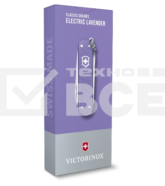 Нож перочинный Victorinox Classic Electric Lavender (0.6221.223G) 58мм 7 функций карт.коробка