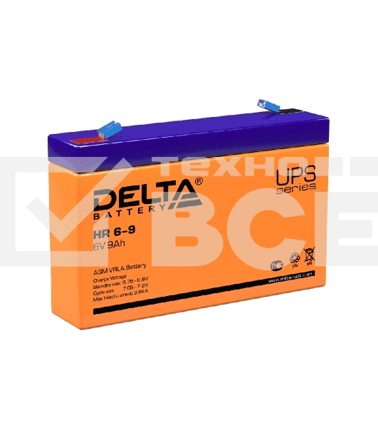 Батарея Delta HR 6-9 (634W) (6V, 9Ah)