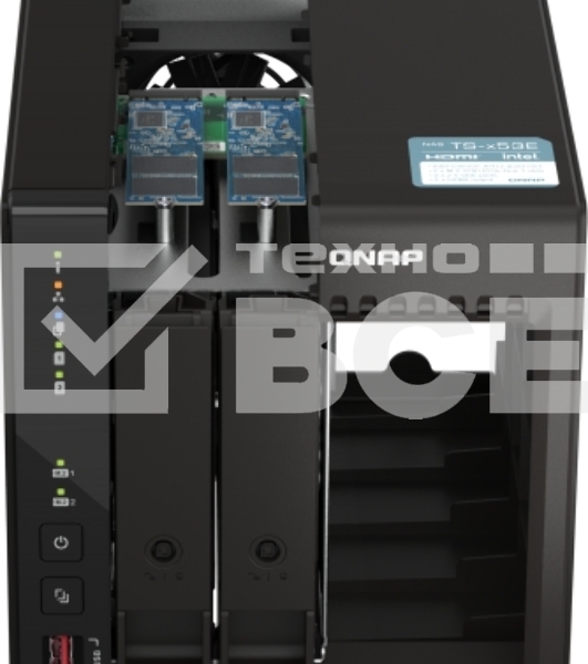 SMB QNAP TS-253E-8G NAS, 2-tray w/o HDD. 2xHDMI-port. 4-core Celeron J6412 2-2.6 GHz, 8GB DDR,  2x2.5Gb LAN, 2 x M.2 2280 PCIe Gen 3 x2, 2x USB 3.2 Gen 2 (10Gbps) Port, 2x USB 2.0 port