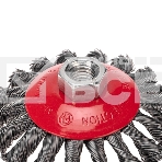 Щетка коническая для УШМ Kranz плетеные пучки стальной проволоки 100 М14, фото3