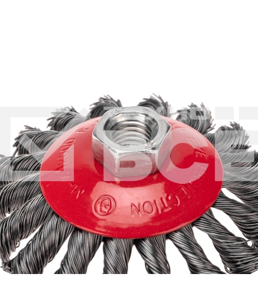 Щетка коническая для УШМ Kranz плетеные пучки стальной проволоки 100 М14