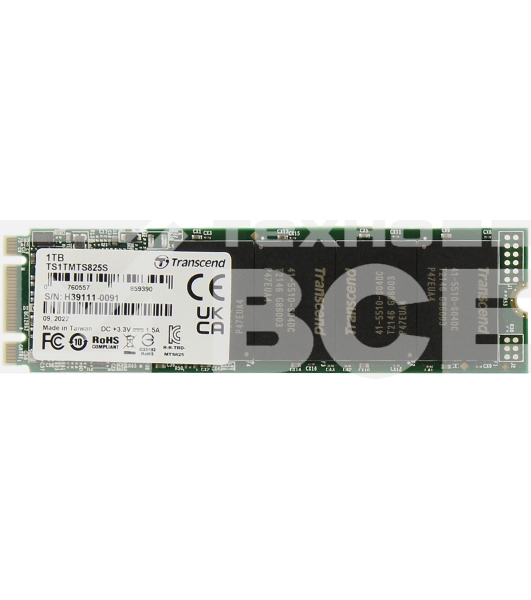 Накопитель SSD Transcend MTS825, 1TB, M.2 2280, SATA 3, R/W 550/500 MB/s