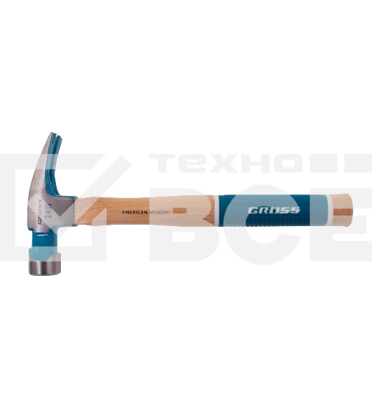 Молоток-гвоздодер Gross AMERICAN HICKORY 680 г, угол 75, магнит, обрезиненная рукоятка
