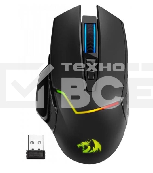 Мышь беспроводная Defender Redragon Mirage Pro черный, 8000 dpi, радиоканал, USB, кнопки - 9