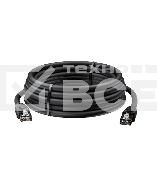 Патч-корд PROF прямой 20.0m, UTP медь кат.6, че, 24 AWG, ethernet high speed 10 Гбит/с, RJ45, T568B, GCR-52589