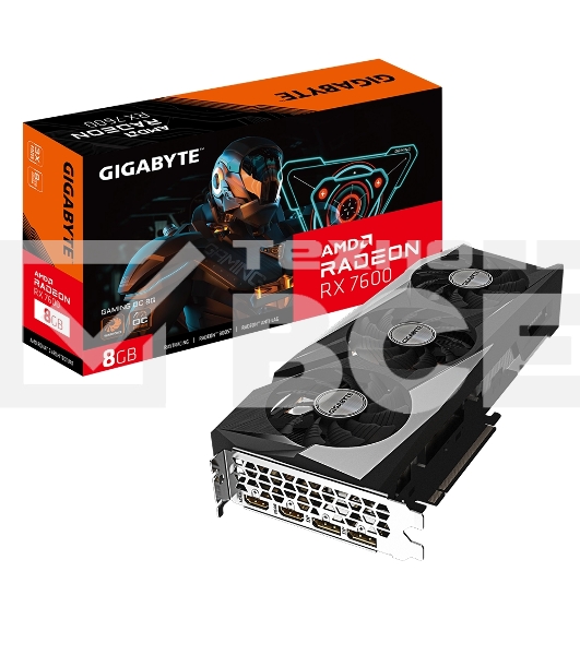 Видеокарта Gigabyte GV-R76GAMING OC-8GD AMD Radeon RX 7600 8Gb 128bit GDDR6 2355/18000 HDMIx2 DPx2 HDCP Ret