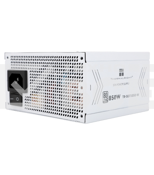 Блок питания Thermalright, 850W 80+ Gold (SFX, 3.1, PCIe 5.1, Full modular, 1x24(20+4)pin, 1xCPU 8(4+4)pin, 2xPCIe*2 8(6+2)pin, 1x12VHPWR PCIe 5.1 12+4pin 600mm, 3xSATA3, 3xMOLEX4pin, Active, 92x92mm, 100x125x64mm, APFC, OPP, OVP, OTP, OCP, SCP, UVP, whit