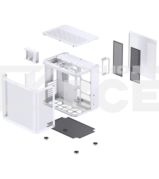 Корпус без блока питания JONSBO TK-2, Midi-Tower, TG, no fans, 1xUSB-A 3.2 + 1xUSB-C 3.2, ATX, mATX, mITX White