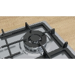 Газовая варочная панель Bosch PGH6B5K90R Serie 4, 60см, нержавеющая сталь, 4 конфорки,1 WOK-конфорка c 2 контурами пламени, составные чугунные решетки, газ-контроль, автоматический электроподжиг, сделано в Испании, фото3