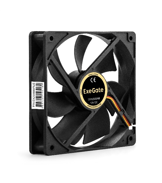 Вентилятор 12В DC ExeGate EX12025S2PM (120x120x25 мм, Sleeve bearing (подшипник скольжения), 2pin+Molex, 1500RPM, 24dBA)