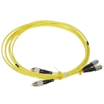 Патч-корд волоконно-оптический Hyperline FC-D2-9-FC/UR-FC/UR-H-1M-LSZH-YL(шнур) SM 9/125 (OS2), FC/UPC-FC/UPC, 2.0 мм, duplex, LSZH, 1 м, фото 1