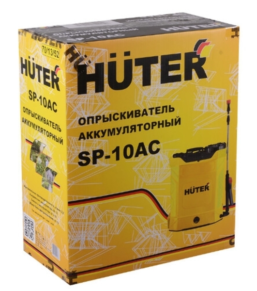 Опрыскиватель Huter SP SP-10AC аккум. ранц. 10л желтый/черный (70/13/52)