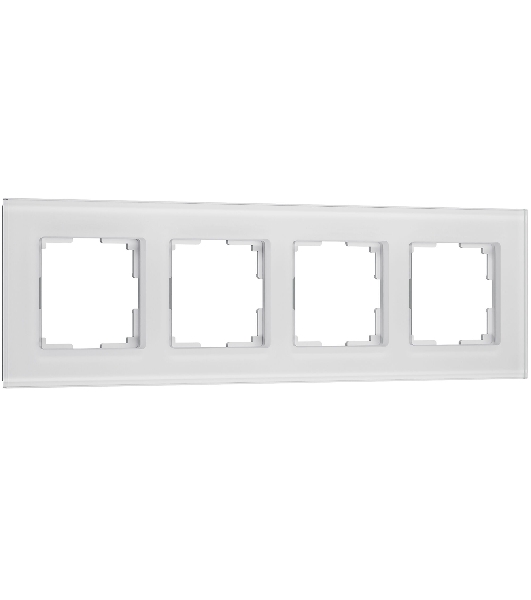 Рамка на 4 поста Senso (белый, стекло soft-touch) W0043101