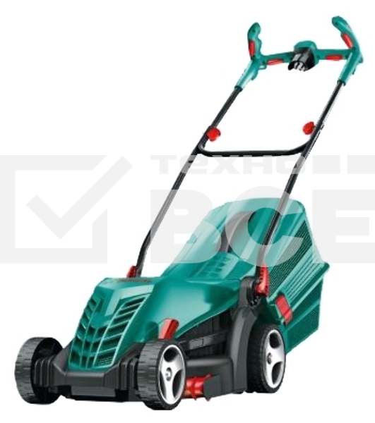 Газонокосилки Bosch ARM 34 06008A6101 Газонокосилка роторная { шир. 34см, Мотор Power drive, Момент 16Нм, 1300Вт, 40л, 11кг, 5 уровней кошения(20-70см); косит вдоль стен, складные Ergo ручки, комп. хранение }